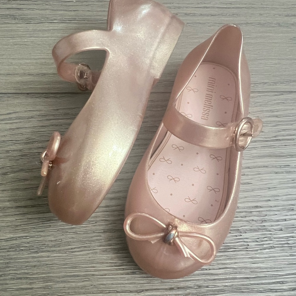 Mini Melissa Kids Rose Gold Sweet Love Shoes -8